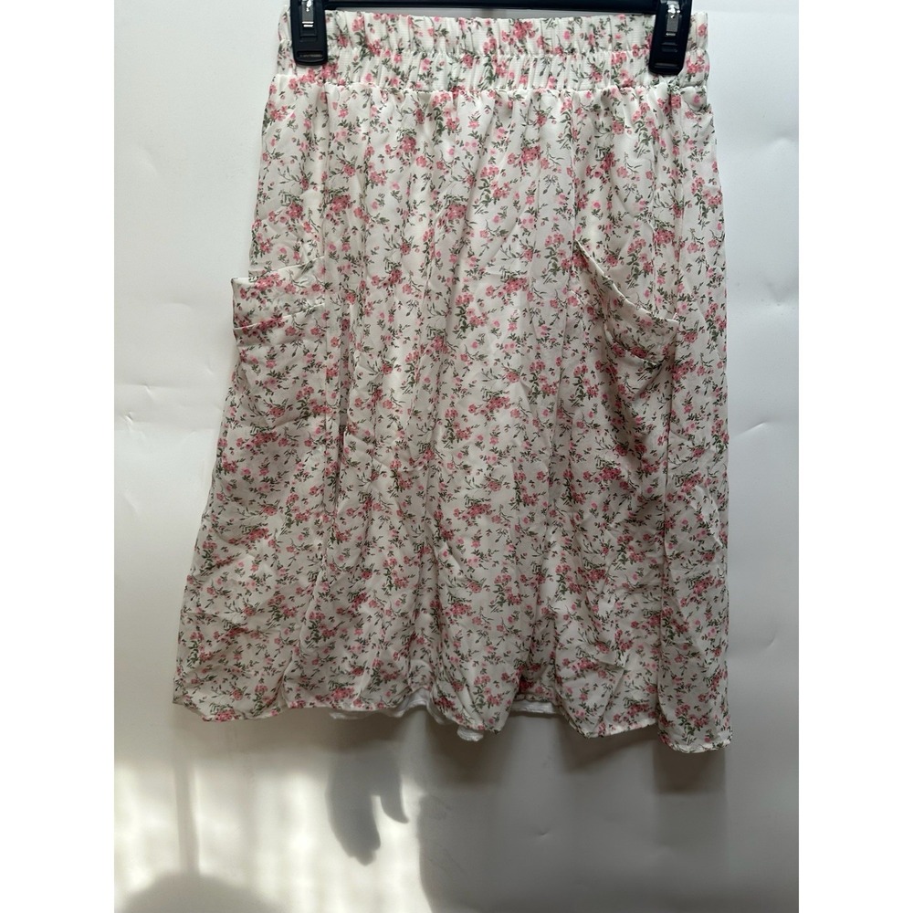 Honey & Lace New Skirt Womans Small White w/ Florals Spring Summer Cool Size‎ S